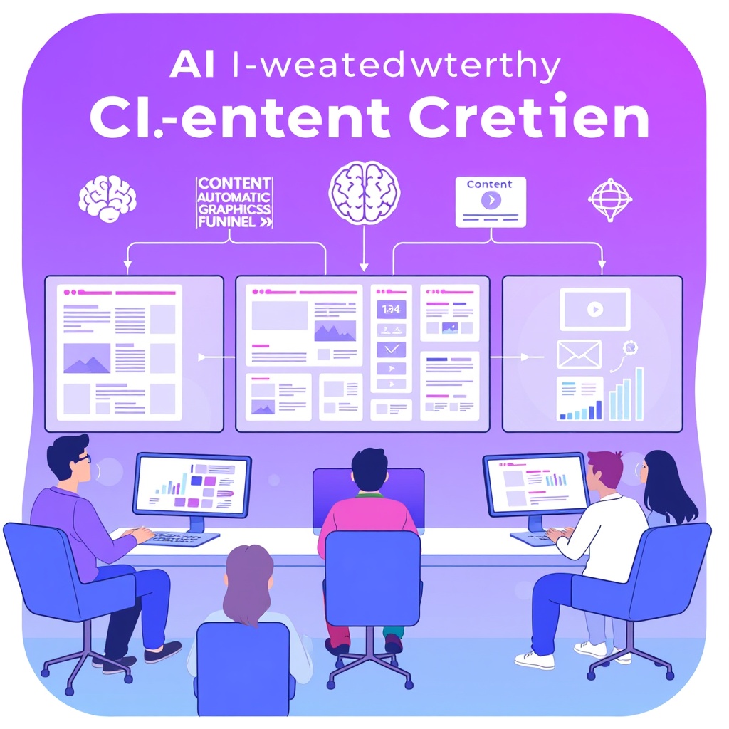 AI Content Creation Workflow Illustration